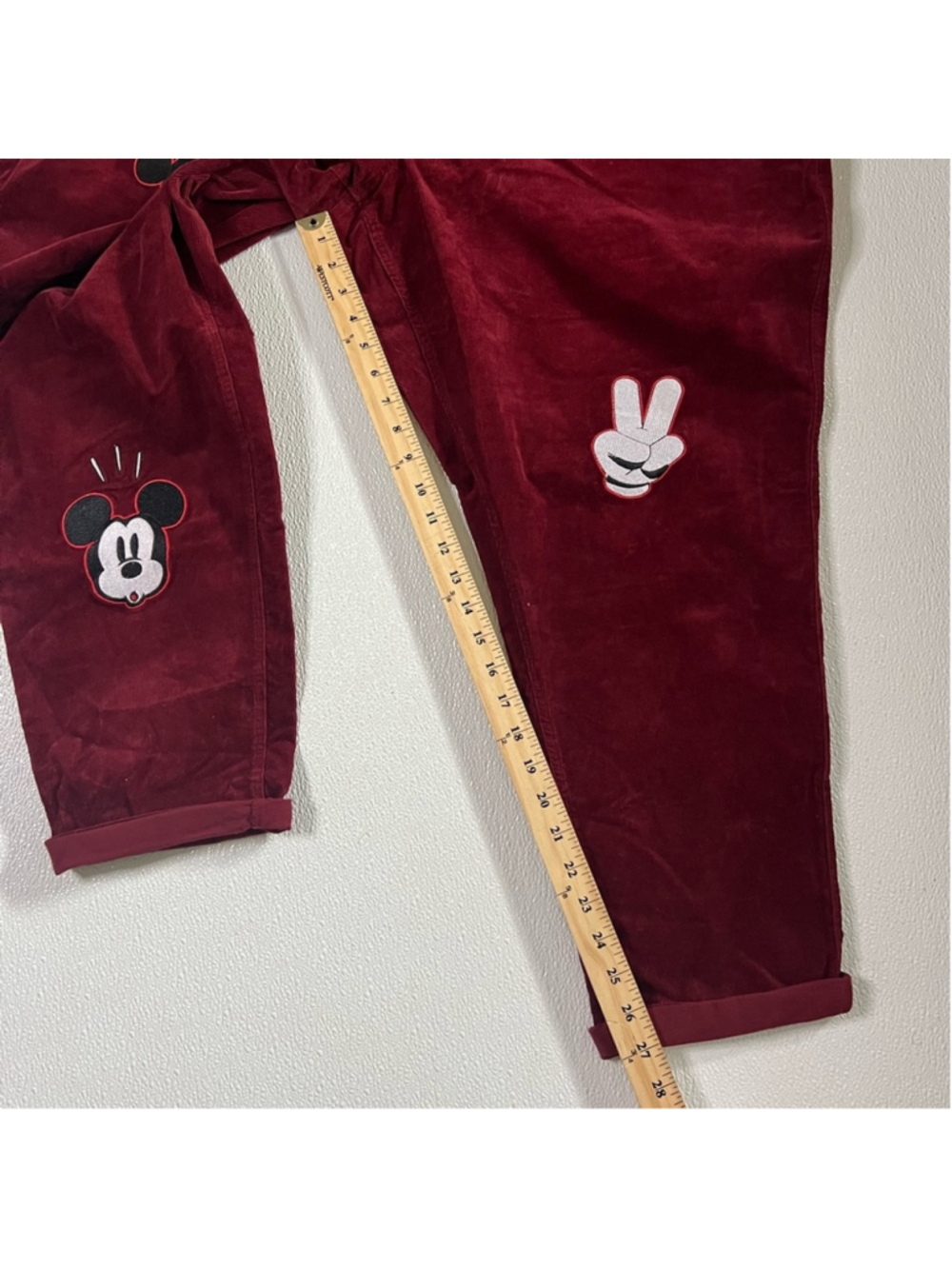 Disney Mickey Mouse Womens Embroidered Corduroy Pants Size 24 - Picture 6 of 10